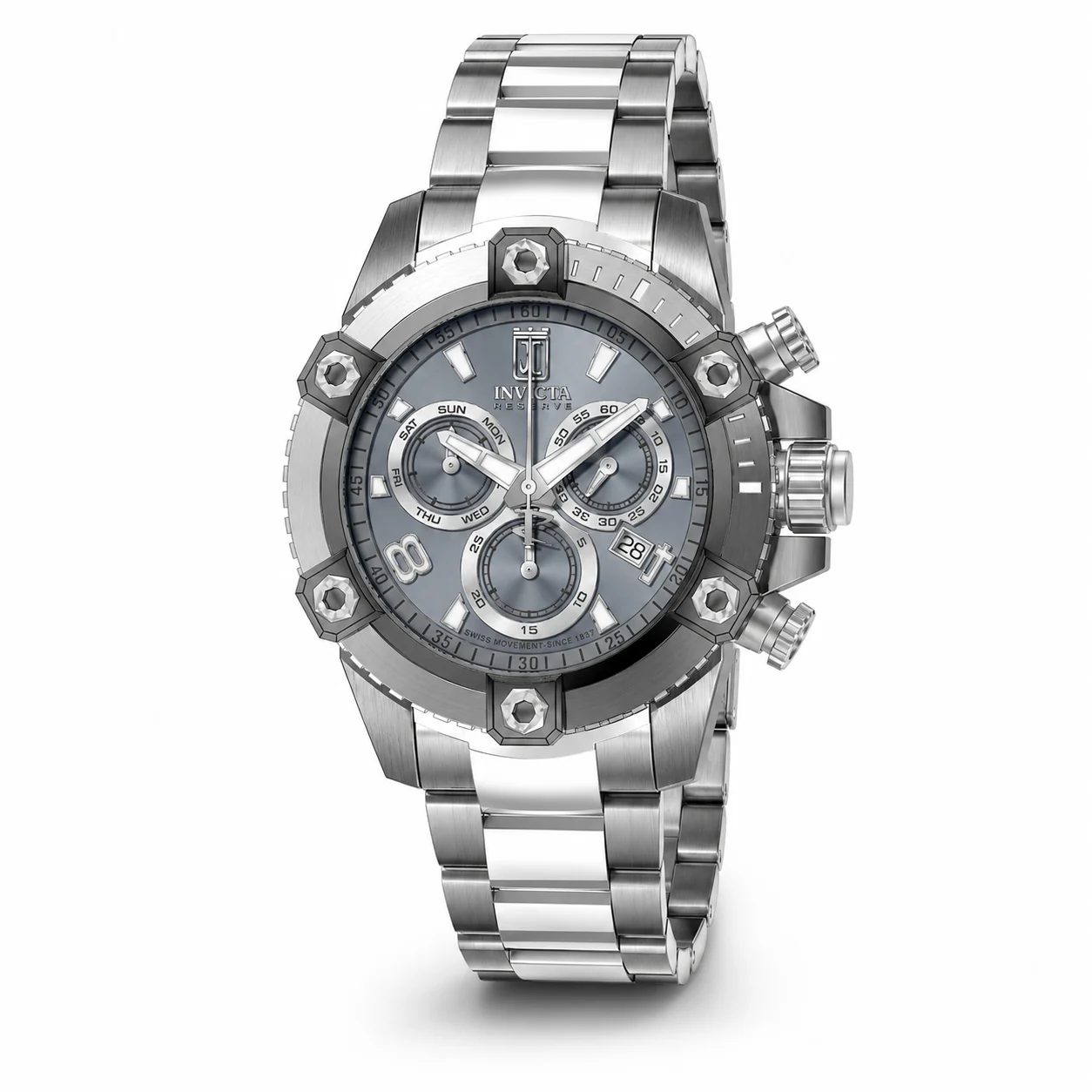 Invicta Soverix Swiss Ronda Z60 Caliber Watch - 50mm, Gunmetal, Steel (51274) 50 mm kol saati