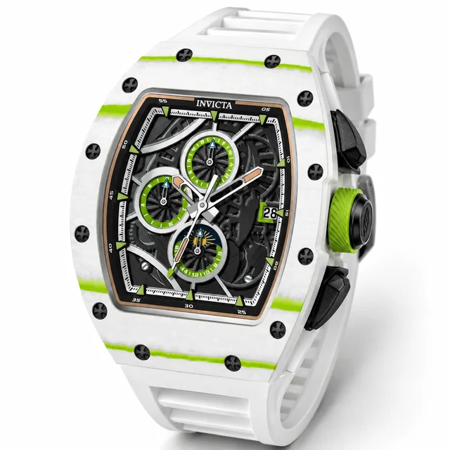 Invicta Voltra Carbon Fiber Automatic Watch - 41mm, White (69503) kol saati