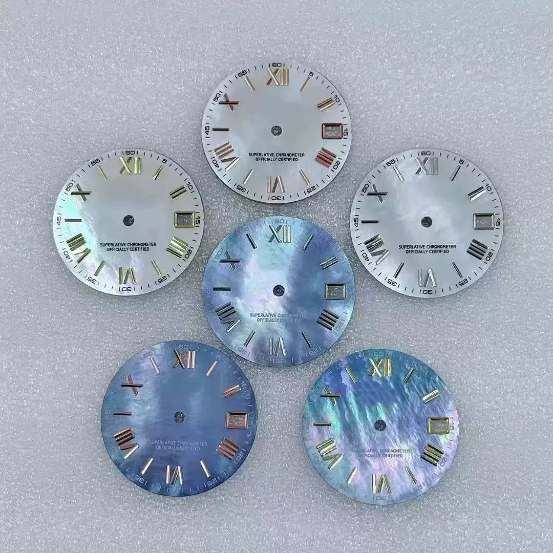 Tandorio MOP Dial Mother of Pearl Roman Number Marker Modified Accessories 28.5mm for NH35 Movement 5936419726323 28.5 mm kol saati