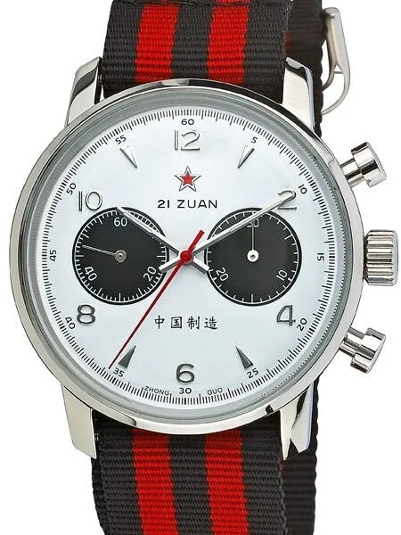 Seagull 1963 Scratch and Dent - Hand Wind Mechanical Chronograph with White Dial #6488-2901W SND138 42 mm kol saati