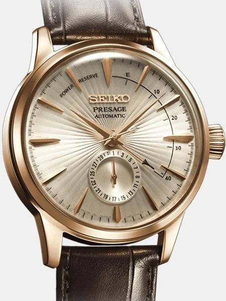 Seiko Presage "Cocktail Time" Automatic Dress Watch with Power Reserve Indicator #SARY082 kol saati