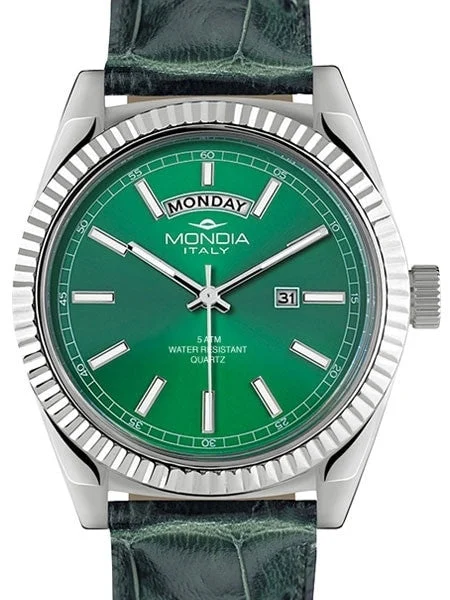 Mondia Madison Quartz Dress Watch with Green Dial #MI756SS-04GR-CP 42 mm kol saati
