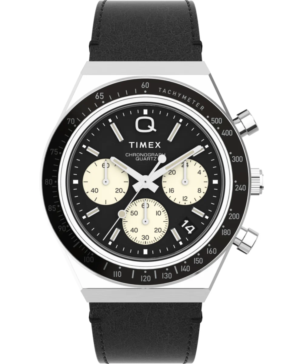 Timex Chronograph 40mm Leather Strap Watch TW2V42700ZV 40 mm kol saati