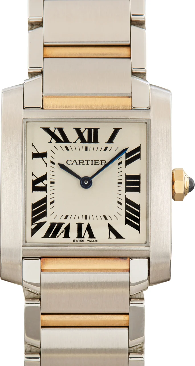 Cartier Tank Francaise Two Tone W2TA0003 Silver Dial 30 mm kol saati