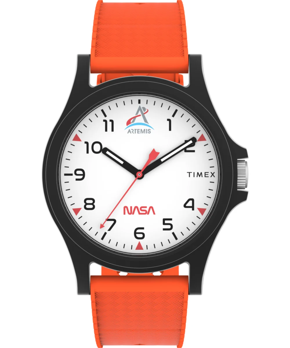 Timex Main Street NASA Artemis 40mm Silicone Strap Watch TW2Y13000 40 mm kol saati