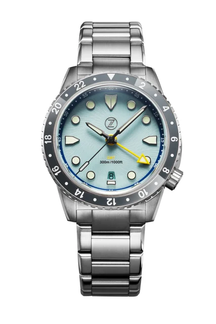 Zelos Mako 300m GMT 'Sky Blue' kol saati