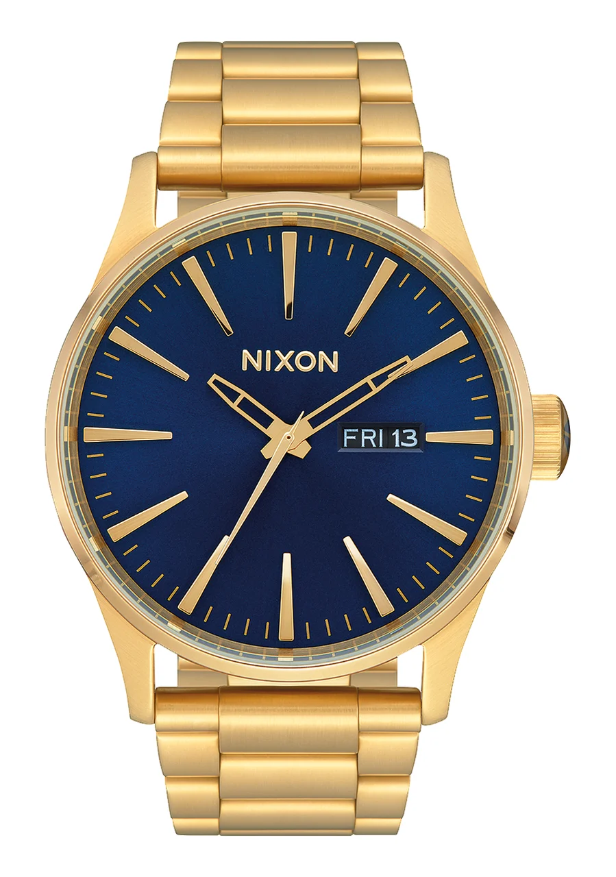 Nixon US Sentry Stainless Steel - Gold / Blue Sunray / Gold A356-3334-00 42 mm kol saati