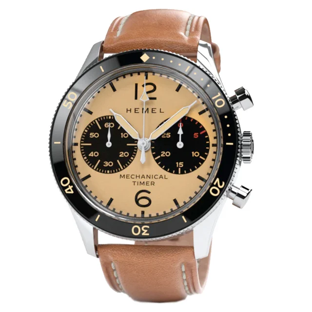 Hemel Air Defense Mechanical Chronograph with Full Lume Dial #HF22IV kol saati
