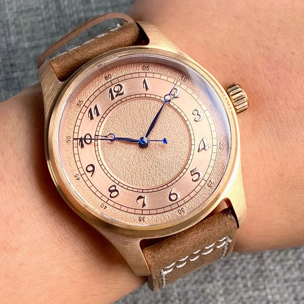 Tandorio Watches Tandorio TD191T Titanium Bronze 39mm 20ATM Pilot Watch NH35A PT5000 Sapphire 20Bar 14:173#White Bronze Logo;5:56964930#NH35A Movement 39 mm kol saati