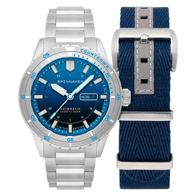 Spinnaker Hass x MCS Blue Fade Dive Watch #SP-5104-22 kol saati