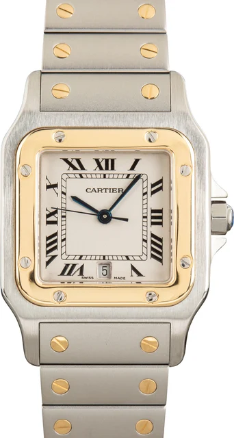 Cartier CARTIER, REF. W20011C4, SANTOS DE CARTIER GALBEE, 18K YELLOW GOLD AND STEEL kol sa