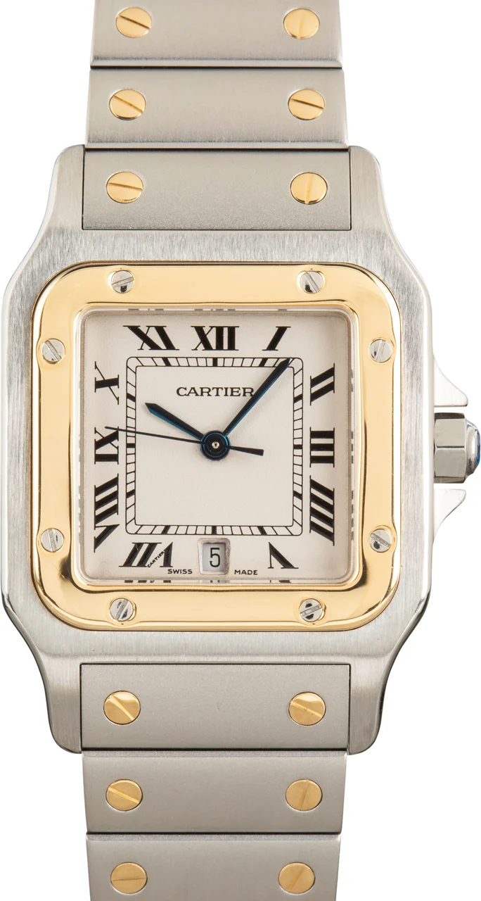 Cartier CARTIER, REF. W20011C4, SANTOS DE CARTIER GALBEE, 18K YELLOW GOLD AND STEEL kol saati