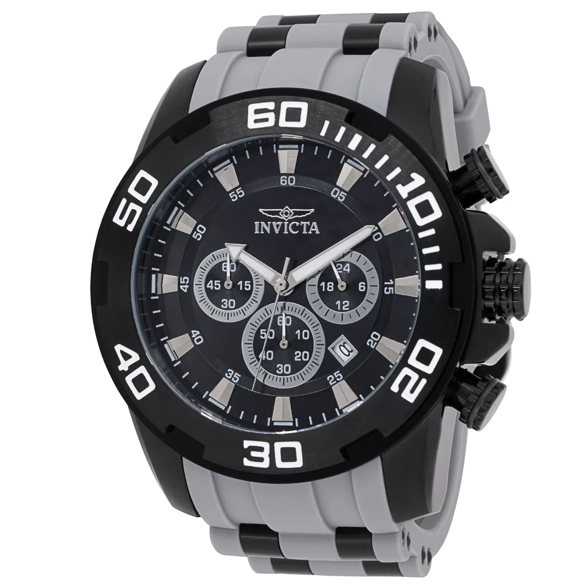 Invicta Pro Diver SCUBA Watch - 50mm, Grey, Black (44547) 50 mm kol saati