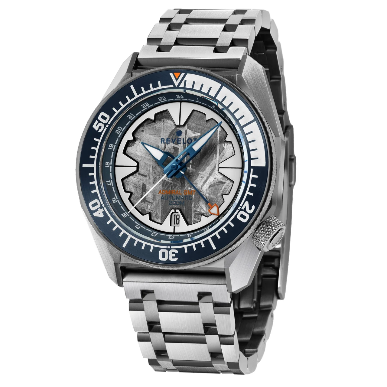 REVELOT Admiral GMT R10-1M16D1B1/S22-1B1BB4 42 mm kol saati
