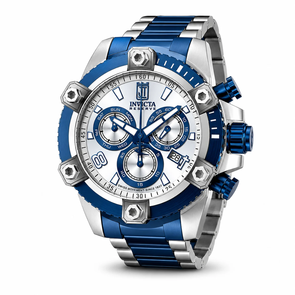 Invicta Soverix Swiss Ronda Z60 Caliber Watch - 50mm, Blue, Steel (51278) 50 mm kol saati