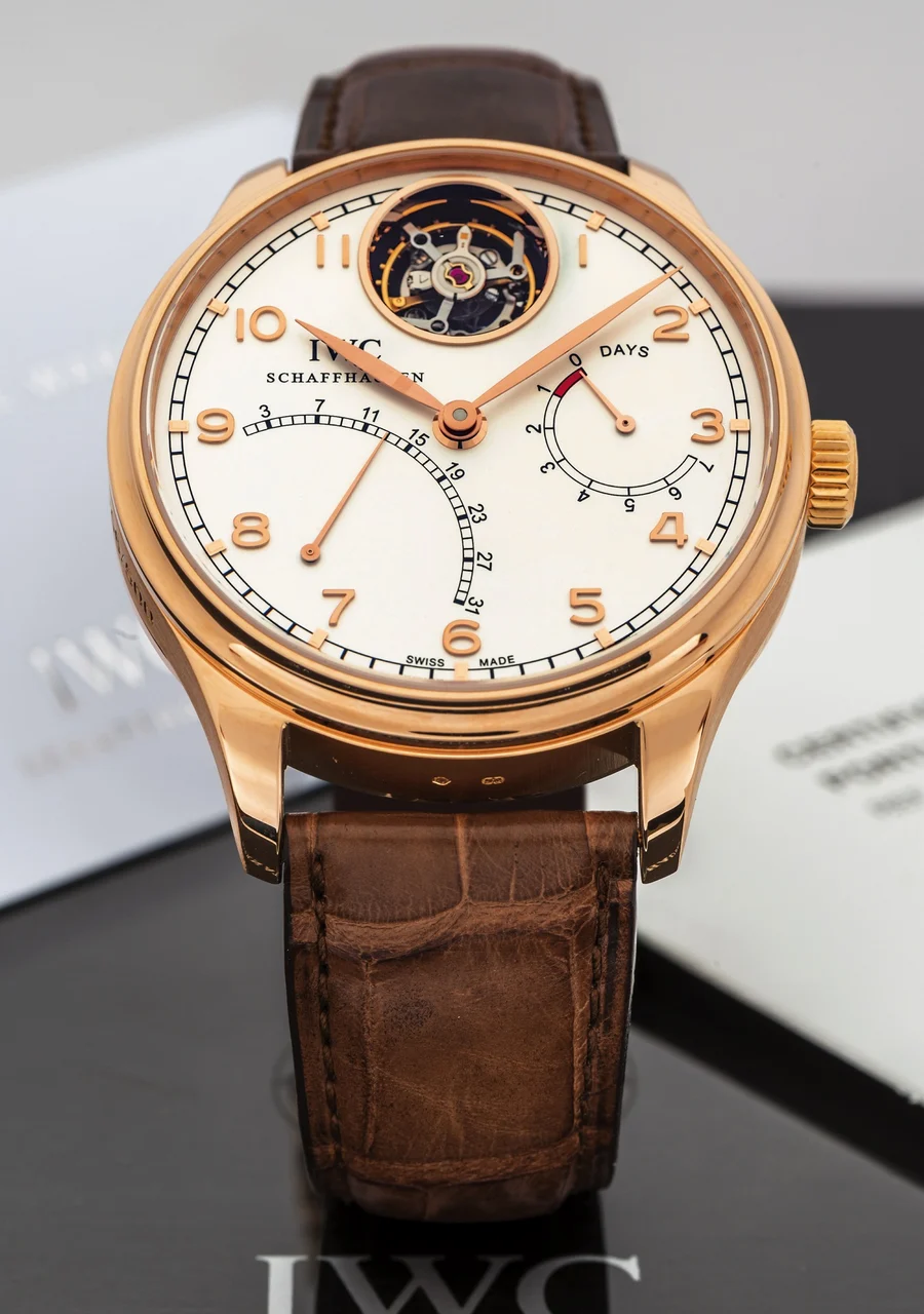 IWC Portuguese Tourbillon Mystere Pink Gold 504402 kol saati