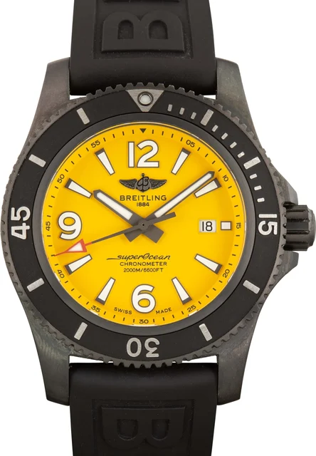 Breitling Yellow Dial Superocean Automatic 46 Black Steel M17368D71I1S2 kol saati