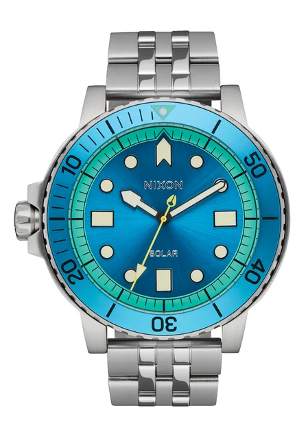 Nixon US Stinger 44 - Silver / Byron Blue / Green A1402-5308-00 kol saati