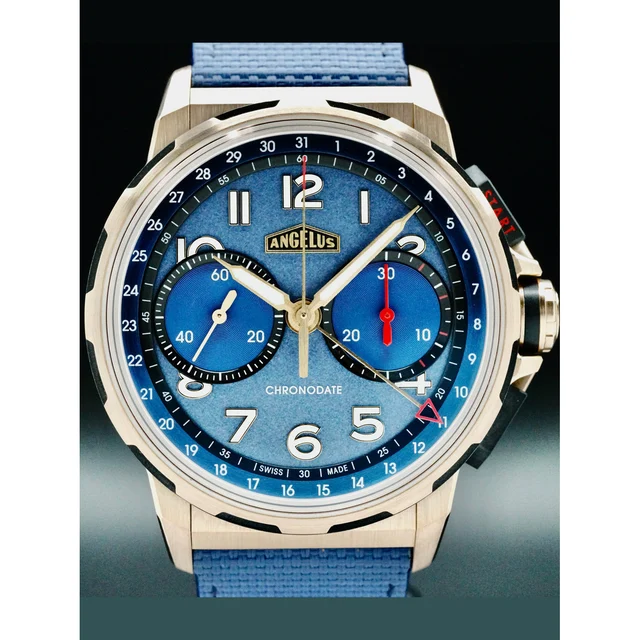 Angelus Chronodate Gold Blue NAP210009N1945 kol saati