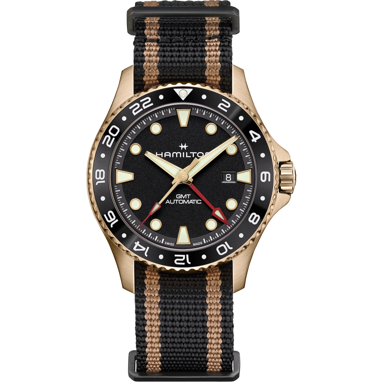 Hamilton Khaki Navy Scuba Automatic GMT 43mm Bronze H82565930 43 mm kol saati