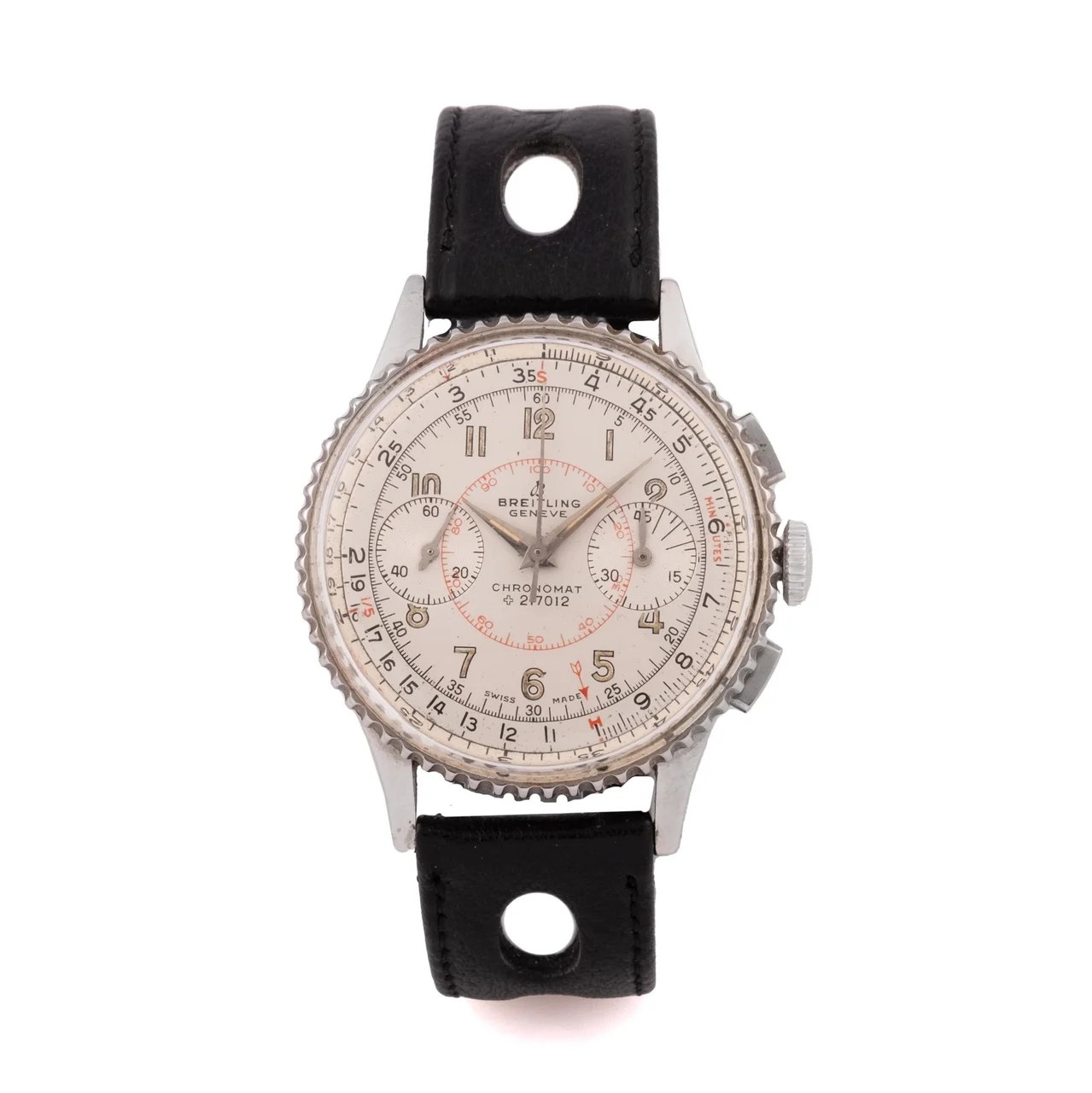 Breitling BREITLING REF. 769 CHRONOGRAPH STEEL A fine manual-winding stainless steel wristwatch with chronograph. Reprinted Dial kol saati