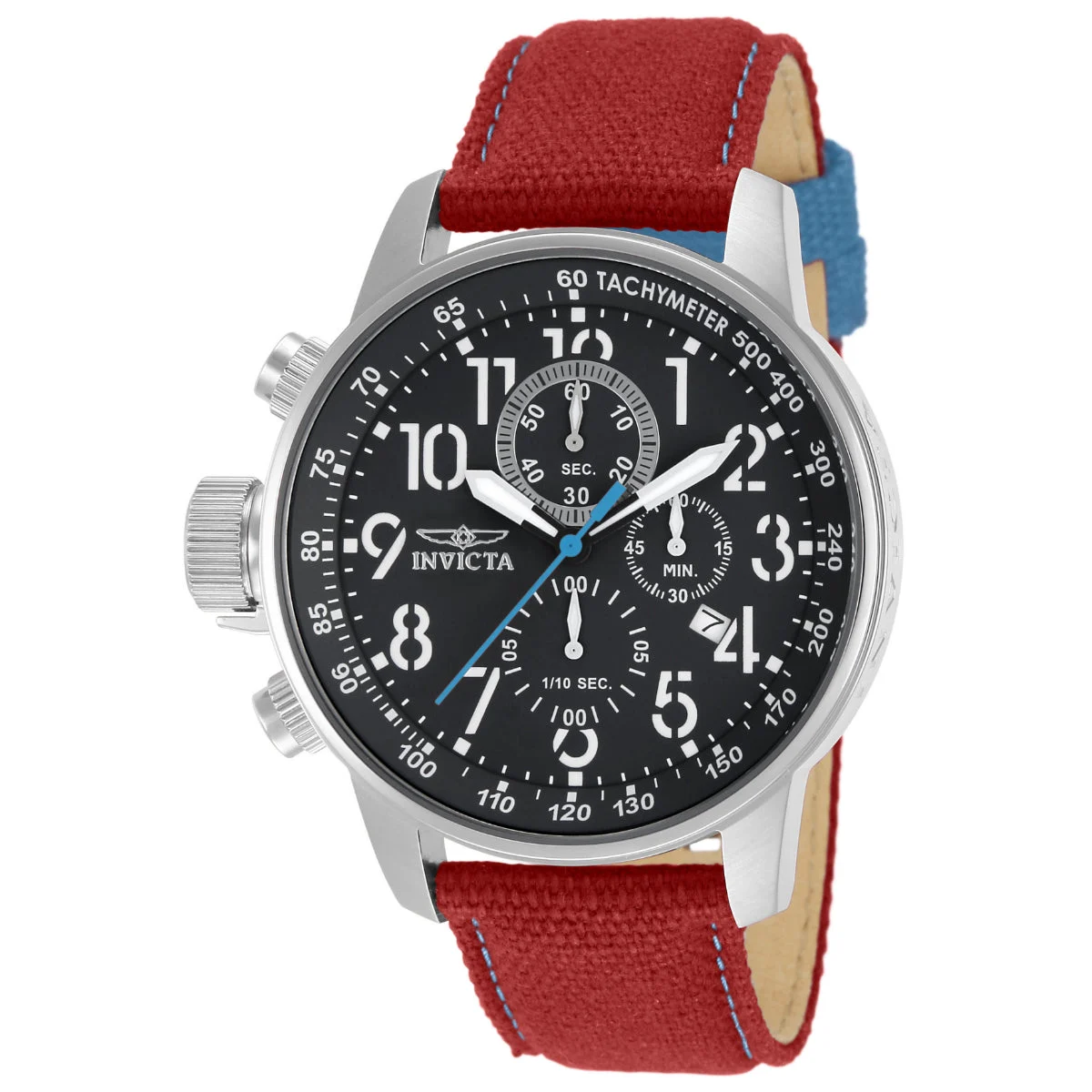 Invicta I-Force Watch - 46mm, Light Blue, Red (ZG-12070) 46 mm kol saati