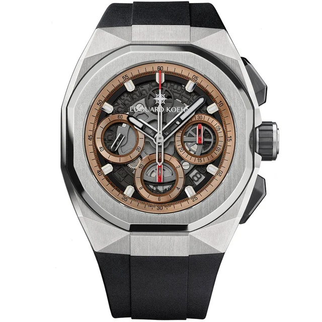 Edouard Koehn Tempus III Salmon Skeleton Chronograph EK-CHR10SRSD kol saati