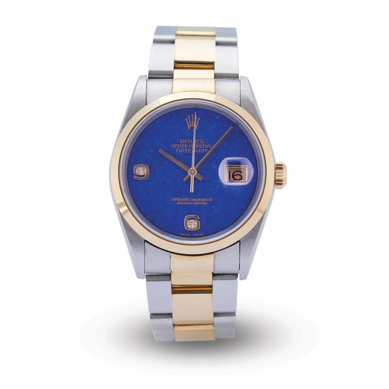 Rolex ROLEX REF. 16203, DATEJUST, STEEL AND GOLD, LAPIS LAZULI 36 mm kol saati