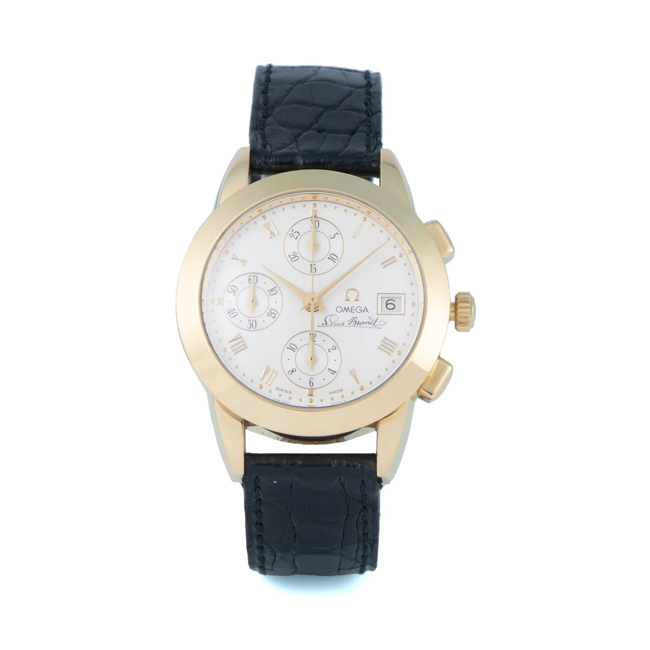 OMEGA OMEGA, REF. 145.0500, LOUIS BRANDT, DE LUXE CHRONOGRAPH, YELLOW GOLD kol saati