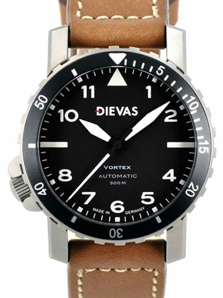 Dievas German Made Vortex Tactical Watch 500 Meter Water Resistant 1 Vortex-BrownStrap 44 mm kol saati