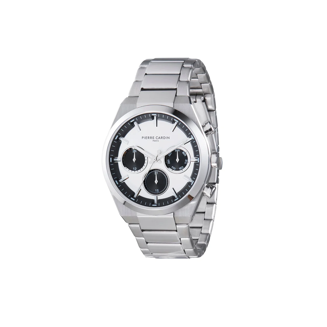 Batignolles Influential Multifunction watch with White Panda Dial with a Metal Links Strap CML.0003 42 mm kol saati