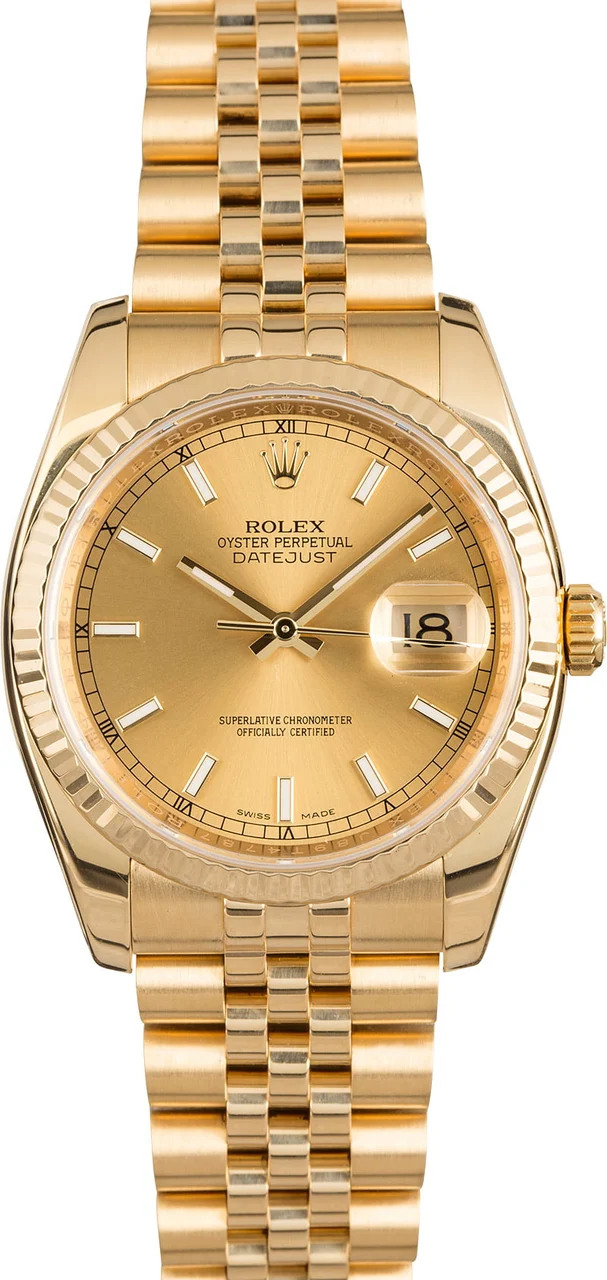 Rolex Datejust 116238 Yellow Gold Jubilee 116238CSJ 36 mm kol saati