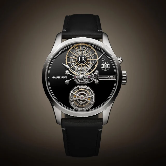 Haute-Rive Haute Rive Honoris I Stainless Steel Black Enamel Dial Smooth Bezel HR-H1-SS-BL