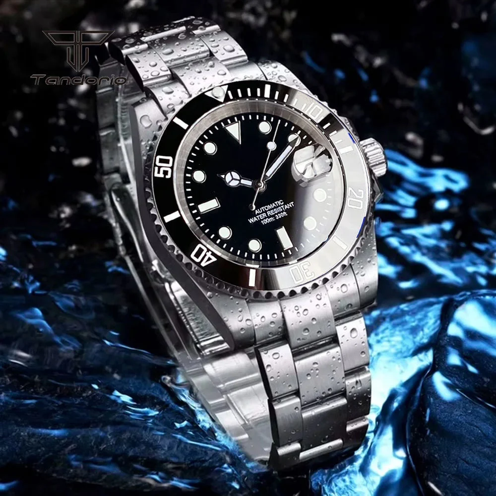 Tandorio Miyota 8215 Submariner Mod TD203M 40mm NH35 PT5000 Movt Sapphire Bubble Date Pesi 1005009667348037-blue dial-jubilee-Miyota8215 movement 40 mm kol saati