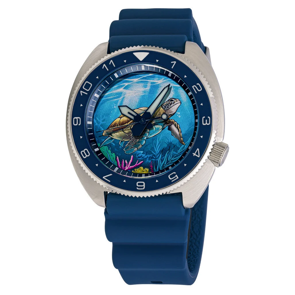 Islander Automatic Turtle Dive Watch with Blue Dial #ISL-301 47 mm kol saati