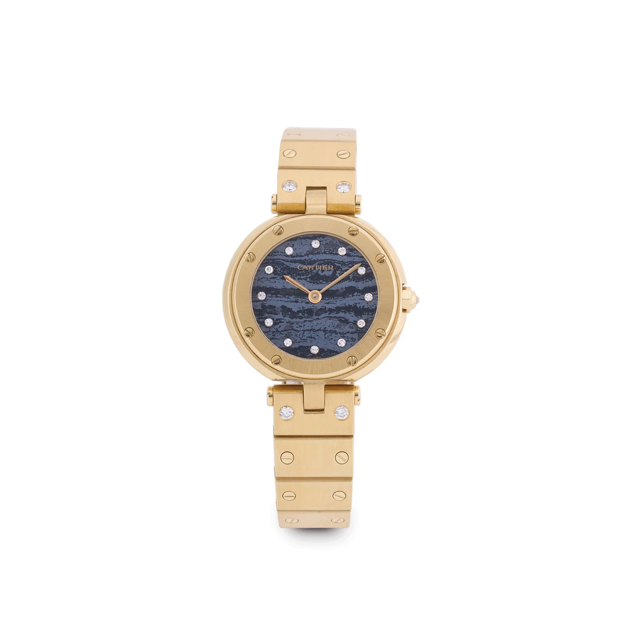 Cartier CARTIER, REF. 8191, FERRITE DIAL, SANTOS RONDE VENDÔME, 18K YELLOW GOLD AND DIAMOND kol saati