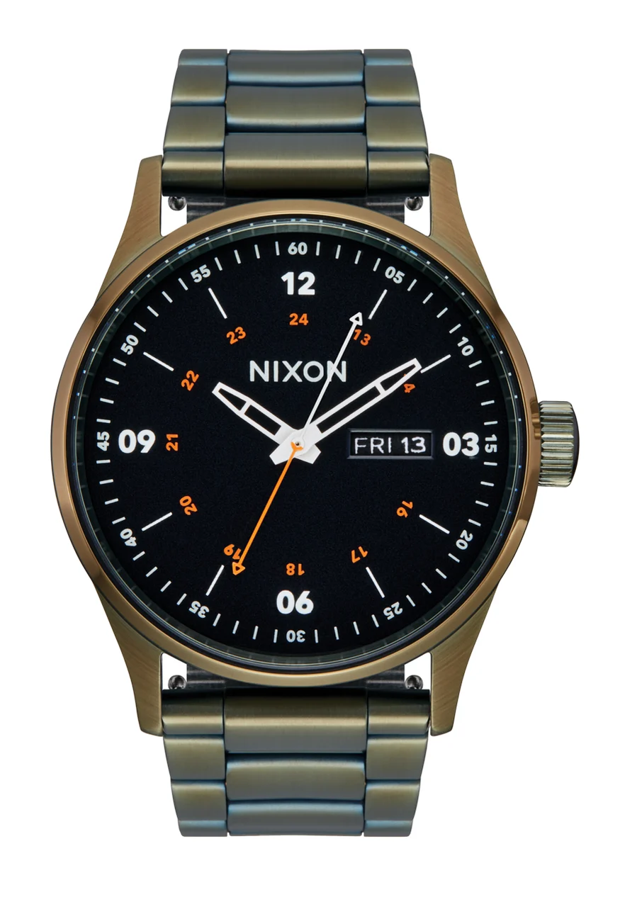 Nixon US Sentry Stainless Steel - Dark Olive / Black A356-5110-00 42 mm kol saati