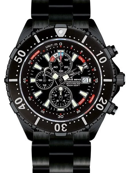Chris Benz Meter, Professional Depthmeter Dive Watch, Black Edition #CB-C300-LE kol saati