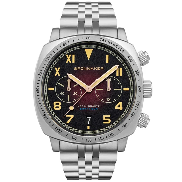 Spinnaker Hull Oxblood California Dial Chronograph with 42mm Case #SP-5092-22 kol saati
