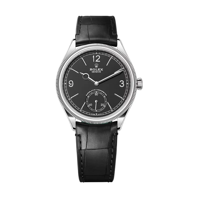 Rolex Black Dial 39mm Leather Band Rolex 1908 52509 Black Dial 39mm Leather Band kol saati