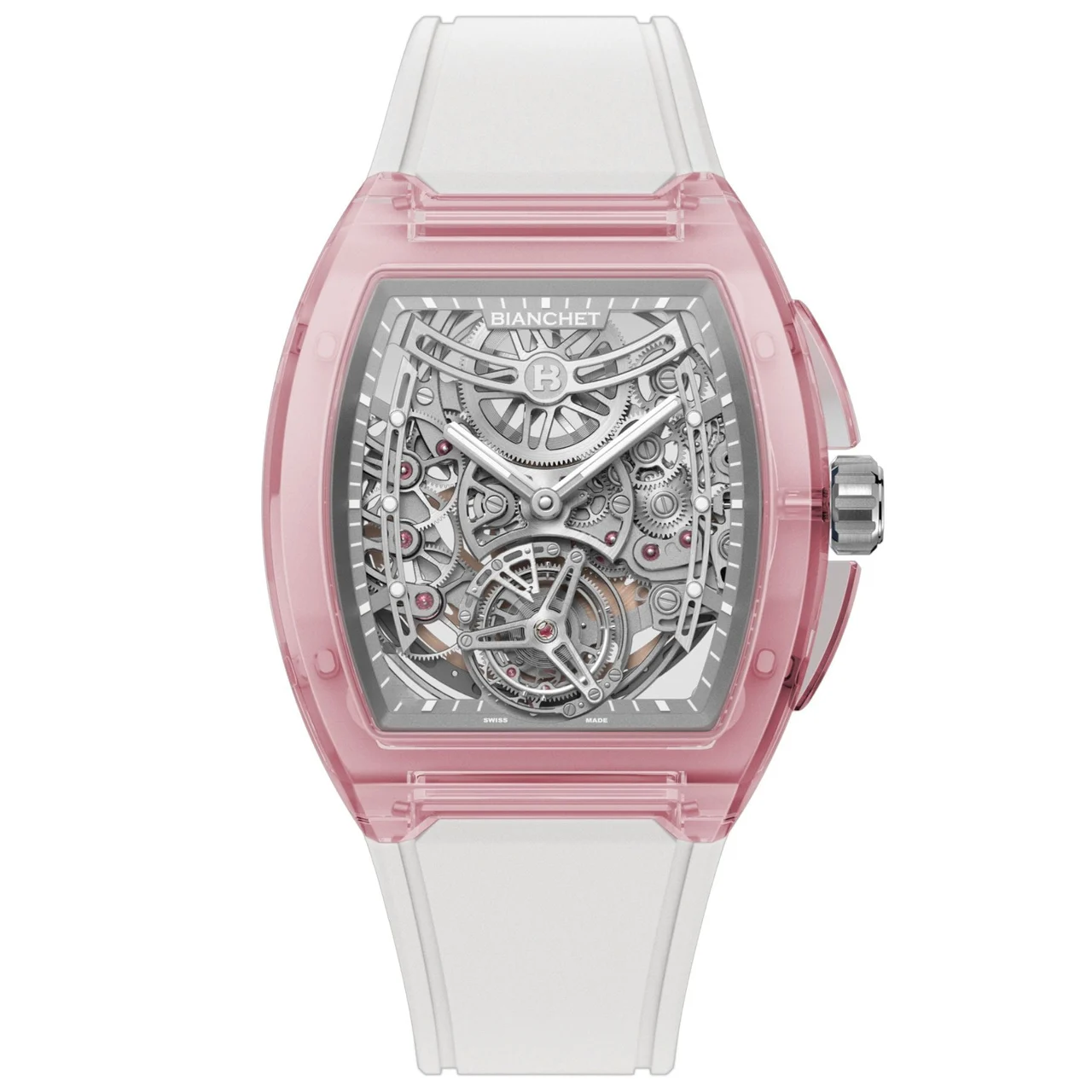 Bianchet Ultrafino Tonneau Skeleton Sapphire Pink TNUFFTSKSPPK 40 mm kol saati