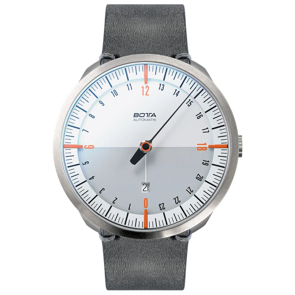 Botta UNO 24 one hand 24-hour Swiss Automatic watch with 45mm titanium case #921010 45 mm kol saati