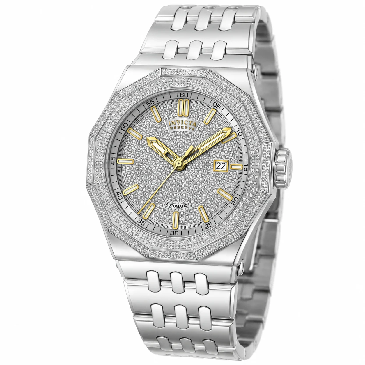 Invicta Reserve Akula Dynasties 3.27 Carat Diamond Automatic Watch - 48mm. Steel (50441) 48 mm kol saati