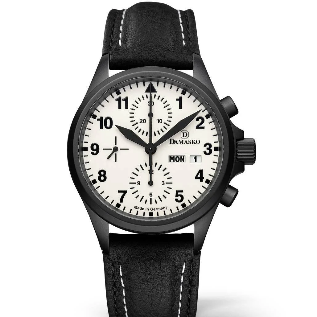 Damasko Swiss Valjoux 7750 Chronograph with a 60-Minute Stopwatch and 12-Hour Totalizer #DC57BK 40 mm kol saati