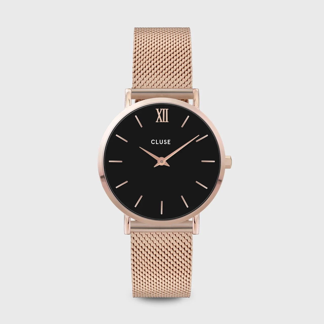 CLUSE Minuit Watch Mesh, Black, Rose Gold Colour CW0101203003 33 mm kol saati
