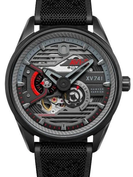 AVI-8 Stealth Black, 21-Jewel Automatic Pilot Watch, AR Sapphire Crystal #AV-4074-03 kol s