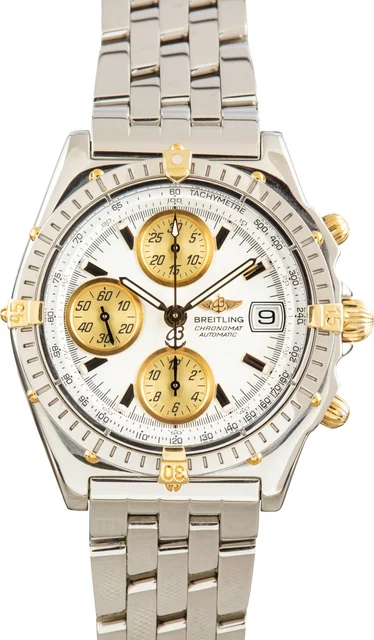 Breitling Stainless Steel Chronomat White Dial B13050.1W kol saati