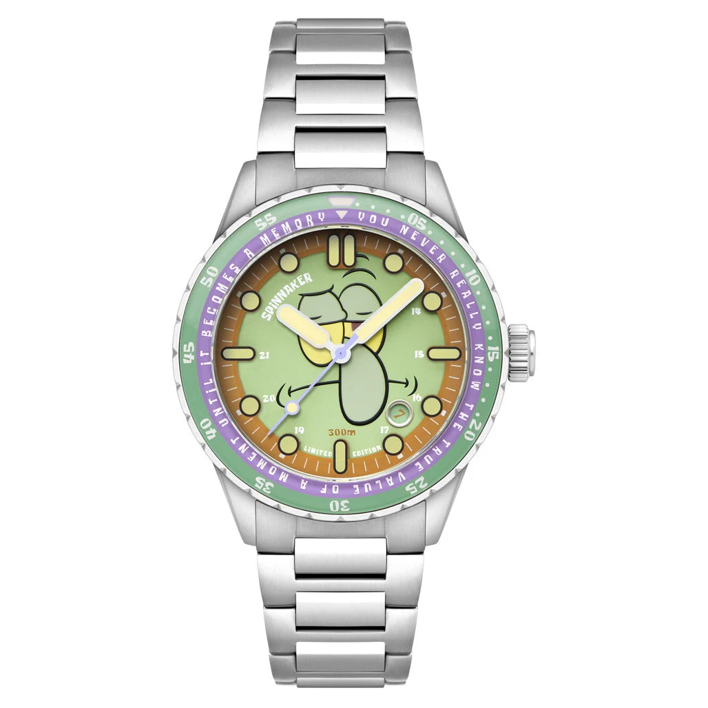 Spinnaker Hass Automatic Spongebob Squarepants 25th LE in Squidward Green #SP-5138-33 kol saati