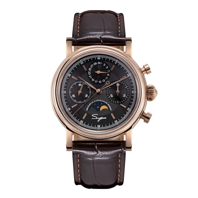 Sugess MoonPhase Master S394 (SU1908GZ/X) Rose Gold Case Black Dial moonphase-master-s394-