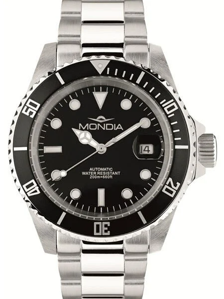 Mondia Classic Automatic Dive Watch with Black Dial #MI786SS-01BK-BM 42 mm kol saati